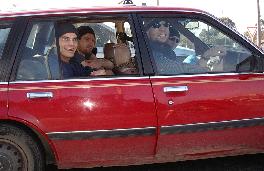 Tim, driving the Camira down to Wilsons Prom