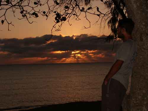Dan, watching the sunrise from the beach