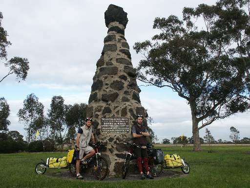 Dan and Tim and the Burke and Wills monument, Royal Park