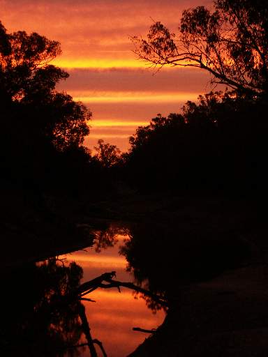 The Darling River at sunset