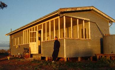 Dan, sunrise and the shearing quarters