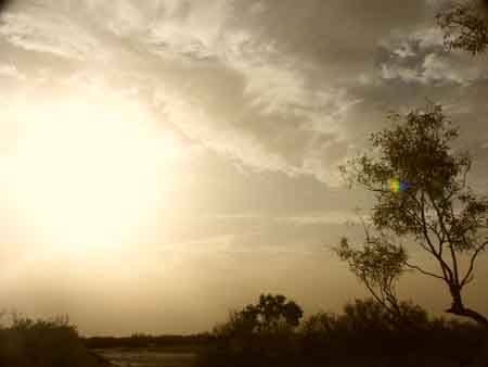 Beginnings of a big desert storm